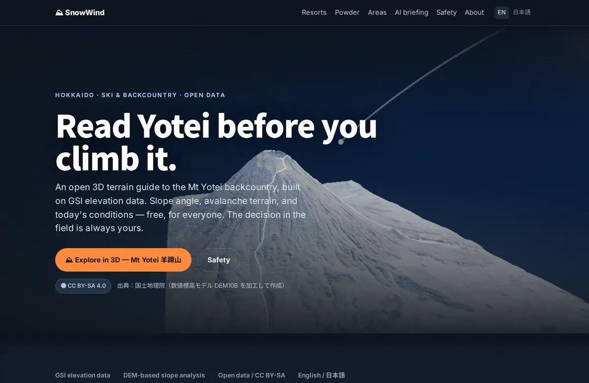 SnowWind の実際の画面
